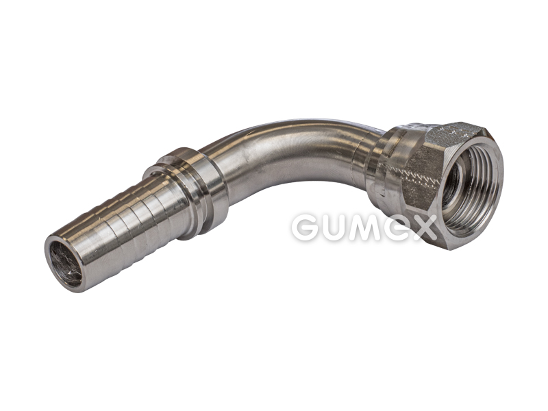 DKR 90°, DN12, Überwurfmutter BSP 1/2", Kegel 60°, Edelstahl, 